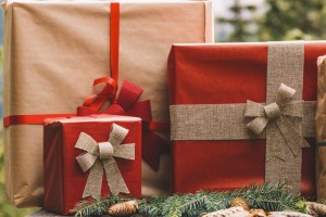 Christmas gift in the wood